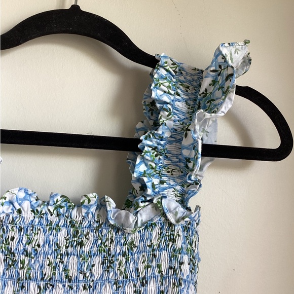 Hill House Home The Ellie Nap Dress Blue Basketweave Vine Size XS - Picture 5 of 14